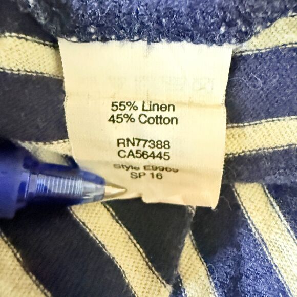 Madewell Linen Cotton Blend Striped Nautical Peplum Waist T Shirt Womens Size M - Picture 5 of 5